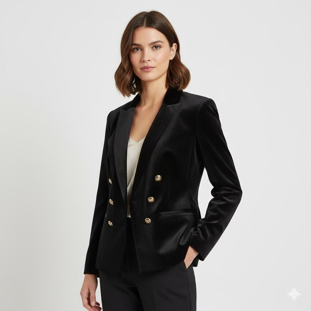 BNWT Cupcakes and Cashmere Black Velvet Blazer Size 10